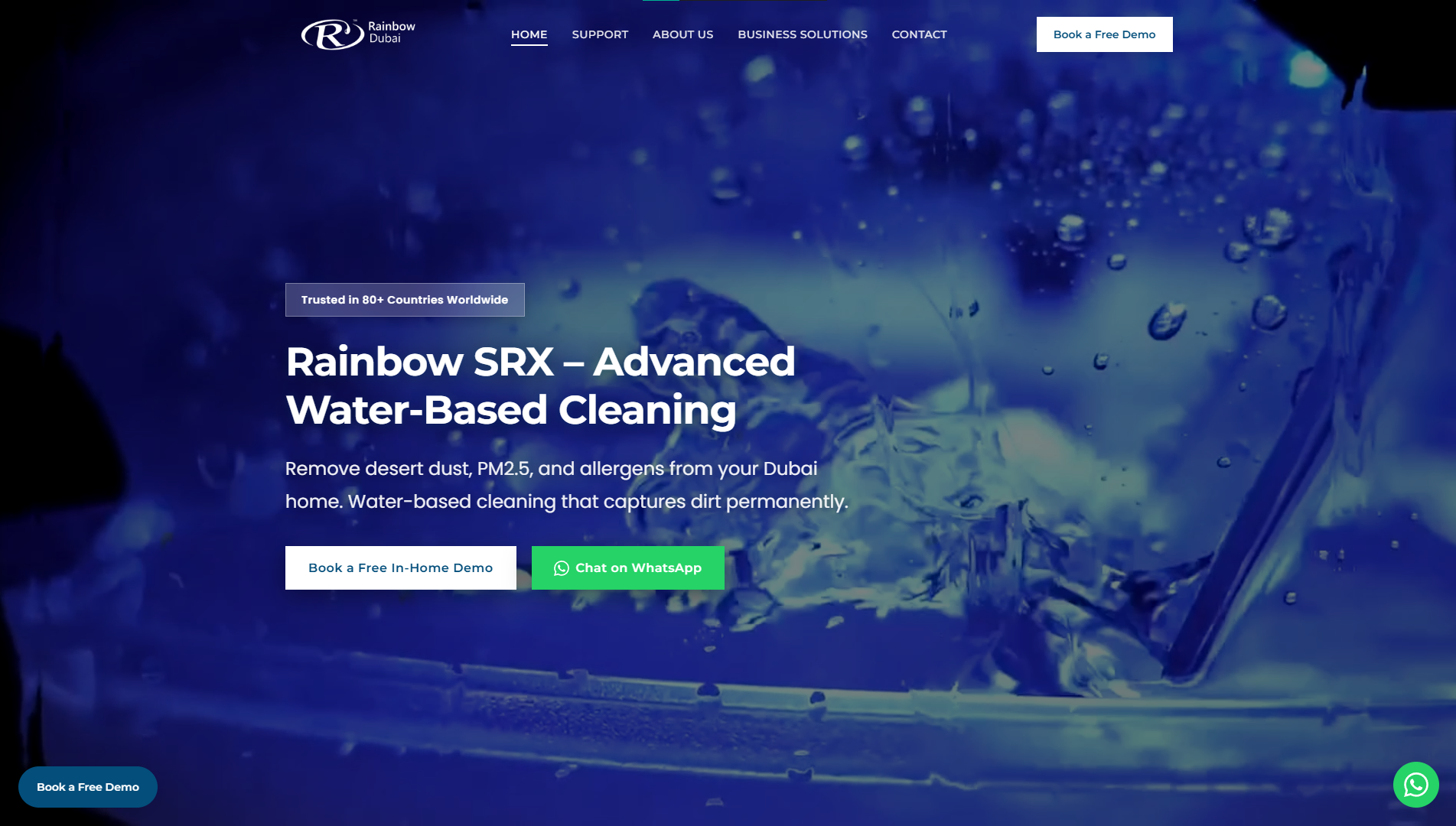 Website Rainbow System Dubai - Rainbow SRX Cleaning System - Cut Studios Web Development